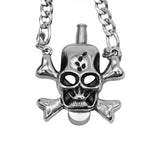 Skull,Pendant,Necklace,Stainless,Steel,Style,Cross,Skull,Pendant,Chain,Pipes