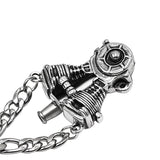 Skull,Pendant,Necklace,Stainless,Steel,Style,Cross,Skull,Pendant,Chain,Pipes