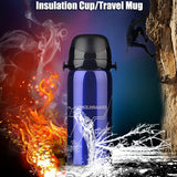 800ml,Stainless,Steel,Double,Cover,Thermal,Insulation,Kettle,Vacuum,Thermos,Flask,Travel