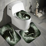 Dragon,Bathroom,Decor,Waterproof,Shower,Curtain,Carpet,Toilet,Cover