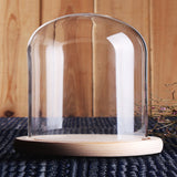 Clear,Glass,Wooden,Cloche,Display,Stand,Micro,Landscape,Decorations