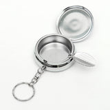 Portable,Stainless,Steel,Round,Ashtray,Jewelry,Storage,Keychain