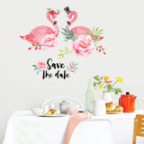 Miico,Creative,Couple,Flamingo,Flower,Removable,Decorative,Decor,Sticker