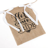 Comes,Bride,Wedding,Banner,Party,Burlap,Bunting,Garland,Photo,Booth,Decorations