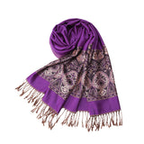 Women,Classic,Oversize,Scarves,Winter,Jacquard,Shawl,Tassel,Scarf