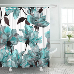 Rustic,Elegant,Green,Flower,Floral,Pattern,Roses,Shower,Curtains,Bathroom,Waterproof,Shower,Curtain,Toilet,Cover,Floor