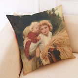 Painting,Style,Cushion,Cover,Cotton,Linen,Square,Pillow,Mother's