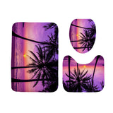 Waterproof,Beach,Purple,Coconut,Pattern,Shower,Curtain,Toilet,Cover,Pedestal,Bathroom,Decoration