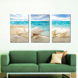 Miico,Painted,Three,Combination,Decorative,Paintings,Beach,Shell,Decoration