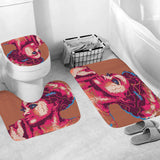 Waterproof,African,American,Women,Abstract,Design,Shower,Curtain,Pedestal,Bathroom,Toilet,Cover,Cushion,Carpet