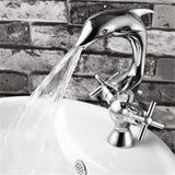 Creative,Dolphin,Shape,Double,Handle,Basin,Mixer,Chrome,Finish,Faucet