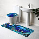 Ocean,Velvet,Fabric,Pedestal,Toilet,Cover,Carpet