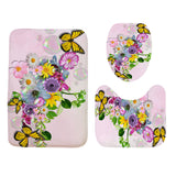 Butterfly,Flower,Pattern,Shower,Curtain,Toilet,Cover,Pedestal,Waterproof,Bathroom,Decoration