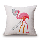 Honana,45x45cm,Vintage,Flamingos,Cotton,Linen,Throw,Pillow,Christmas,Waist,Cushion,Cover