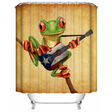 Playing,Guitar,Bathroom,Shower,Curtain,Carpet,Toilet,Cover