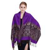 Women,Classic,Oversize,Scarves,Winter,Jacquard,Shawl,Tassel,Scarf