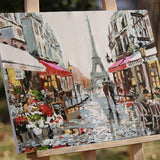 RUOPOTY,Paris,Street,Painting,Numbers,Handpainted,Canvas,Painting,Picture