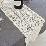 Beige,Crochet,Table,Runner,Tassel,Wedding,Decorations,Hollow,Tablecloth,Party,Decor