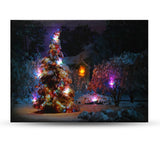 Battery,Operated,Christmas,Snowy,House,Front,Canvas,Print