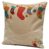 Christmas,Socks,Throw,Pillow,Cases,Square,Cushion,Cover