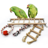 Wooden,Parrot,Parakeet,Cockatiel,Ladder,Hammock,Swing,Hanging