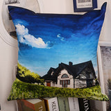 Landscape,Painting,Throw,Pillow,Office,Cushion,Cover