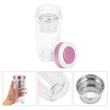 380ML,Double,Glass,Tumbler,Water,Bottle,Filter,Infuser,Travel