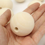 15Pcs,Wooden,Round,Beads,Natural