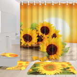 Sunflower,Waterproof,Polyester,Shower,Curtain,Bathroom,Carpet,Pedestal,Toilet,Cover