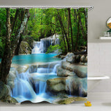 Waterfall,Nature,Scenery,Shower,Curtain,Water,Resistant,Bathroom,Shield