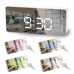 Digital,Mirror,Alarm,Clock,Bedside,Table,Thermometer,Calendar