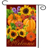 12.5'',Pumpkin,Flower,Welcome,Autumn,Garden,Banner,Decor,Decorations