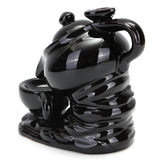 Black,Ceramic,Teapot,Incense,Burner,Backflow,Censer,Holder,Buddhist,Blessing,Cones