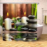 180x180CM,Waterproof,Bathroom,Bamboo,Stone,Candle,Shower,Curtain,Toilet,Cover