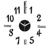 Removable,Number,Mirror,Surface,Clock,Sticker,Modern,Decor