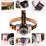 XANES,WY8546,Colors,Lights,Modes,Zoomable,Rechargeable,Headlamp,Outdoor,Riding,Cycling,Light