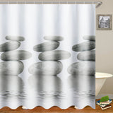 71x71,Stone,Pebbles,Waterproof,Shower,Curtain,Decor,Hooks"