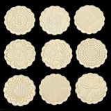 10Pcs,Mooncake,Round,Fower,Stamp,Mould,Homemade,Pastry,Baking