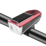 Solar,Powered,Rechargeable,Light,Multifunction,Modes,Waterproof,350LM,120dB,Super,Bright,Headlight,Front,Lights,Accessories