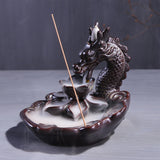 Ceramic,Glaze,Dragon,Censer,Backflow,Incense,Burner,Waterfall,Smoke,Sticks,Holder