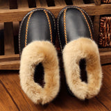 Winter,Fuzzy,Leather,House,Slipper,Fleece,Lined,Cowhells