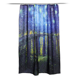 180x180cm,Rhone,River,Night,Bathroom,Shower,Curtains,Toilet,Cover