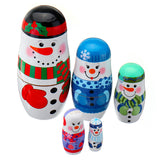 Christmas,Wooden,Russian,Nesting,Dolls,Snowman,Decorations