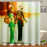 Bathroom,Shower,Curtain,African,Woman,Shower,Curtain,Black,Bathroom,Waterproof,Polyester,Fabric,Bathtub,Decor,Hooks