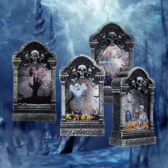 Halloween,Light,Skeleton,Tombstone,Castle,Plastic,Party,Decor,Table