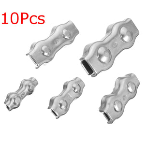 10Pcs,Stainless,Steel,Duplex,Cable,Grips,Clamps,Caliper