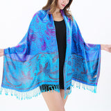 Women,Jacquard,Cotton,Scarf,Retro,Flower,Tassel,Scarves,Shawl