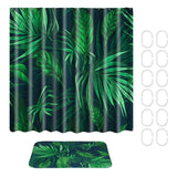 Tropical,Plants,Waterproof,Shower,Curtain,Fabric,Hooks,Polyester,Bathroom