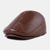 First,Layer,Cowhide,Leather,Men's,Fashion,Beret,Beret