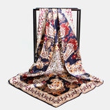 Women,Imitation,Floral,Pattern,Elegant,Square,Scarf,Shawl